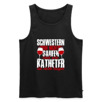 Krankenschwestern die nicht saufen gibt es nicht - Männer Premium Bio Tank Top - Schwarz - Vorne - AI Model Male 178 light (178cm)