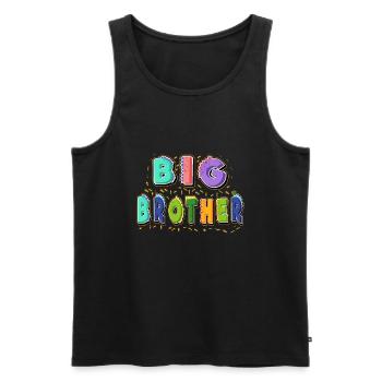 großer Bruder, Beförderung zum großen Bruder Geschenk - Männer Premium Bio Tank Top - Schwarz - Vorne - AI Model Male 178 light (178cm)