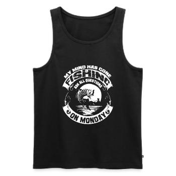 Fishing On Monday - Men's Premium Organic Tank Top - black - Front - Michal (187cm)