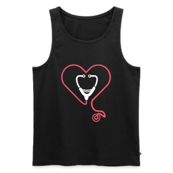 Nursing Stethoscope - Men's Premium Organic Tank Top - black - Front - Michal (187cm)