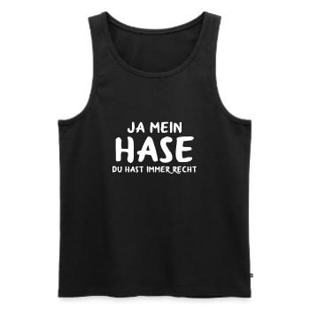 Ja mein Hase Du hast immer Recht Geschenke - Männer Premium Bio Tank Top - Schwarz - Vorne - Michal (187cm)