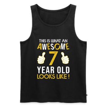 birthday 7 year awesome gift boy 7 years - Men's Premium Organic Tank Top - black - Front - Michal (187cm)