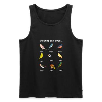 erkenne den Vogel - Männer Premium Bio Tank Top - Schwarz - Vorne - AI Model Male 178 light (178cm)