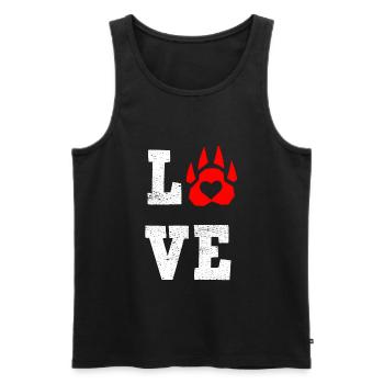 Hund Love Pfote Liebe Haustier Herz Geschenk - Männer Premium Bio Tank Top - Schwarz - Vorne - Michal (187cm)