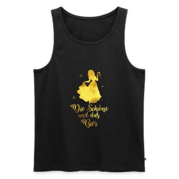 Die Schöne und das Bier - Männer Premium Bio Tank Top - Schwarz - Vorne - Michal (187cm)