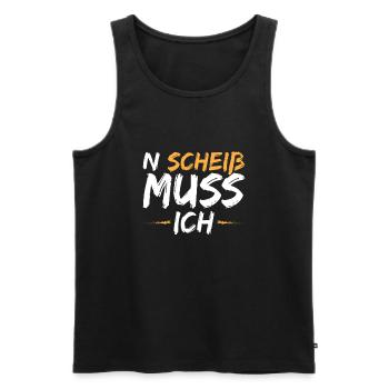 N Scheiss muss ich - Männer Premium Bio Tank Top - Schwarz - Vorne - AI Model Male 178 light (178cm)