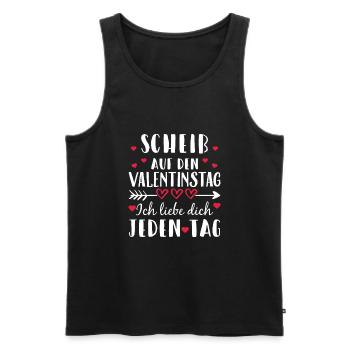 Scheiß auf den Valentinstag - Ich liebe dich j... - Männer Premium Bio Tank Top - Schwarz - Vorne - Michal (187cm)