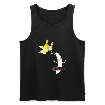 Censored Zensiert Banane - Männer Premium Bio Tank Top - Schwarz - Vorne - AI Model Male 178 light (178cm)