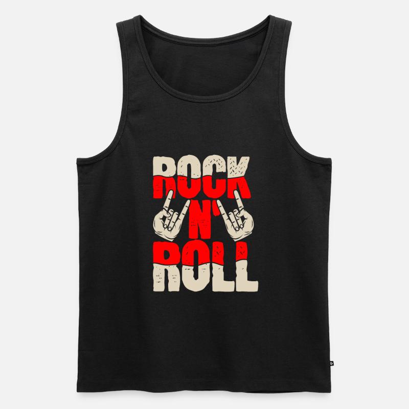 Rock n Roll - Männer Premium Bio Tank Top - Schwarz