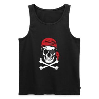 Pirate - pirate avec cache-oeil - Débardeur bio Premium Homme - noir - Devant - AI Model Male 178 light (178cm)