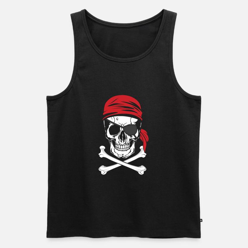 Pirate - pirate avec cache-oeil - Débardeur bio Premium Homme - noir