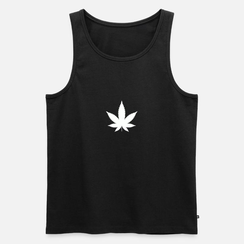 Hanfblatt - Cannabis - Hanf - Männer Premium Bio Tank Top - Schwarz