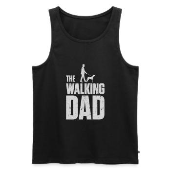 The Walking Dad - Hund Gassi gehen mit Herrchen - Männer Premium Bio Tank Top - Schwarz - Vorne - Michal (187cm)
