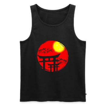 Temple du soleil japonais Japon - Débardeur bio Premium Homme - noir - Devant - AI Model Male 178 light (178cm)