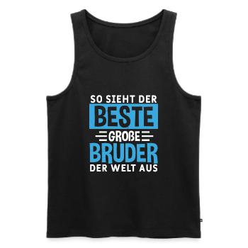So sieht der beste große Bruder der Welt aus - Männer Premium Bio Tank Top - Schwarz - Vorne - Michal (187cm)