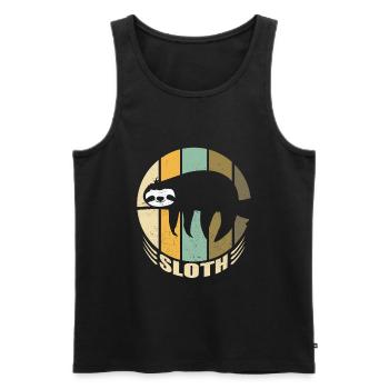 Sloth Retro Sloth Funny Gift Idea Present - Men's Premium Organic Tank Top - black - Front - AI Model Male 178 light (178cm)