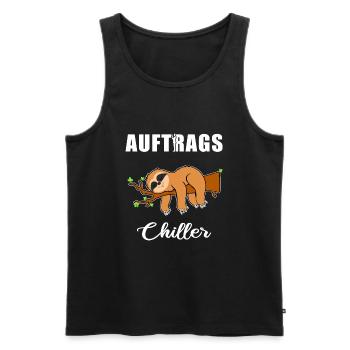 Auftrags Chiller - Faultier Faulenzen Chillen - Männer Premium Bio Tank Top - Schwarz - Vorne - AI Model Male 178 light (178cm)