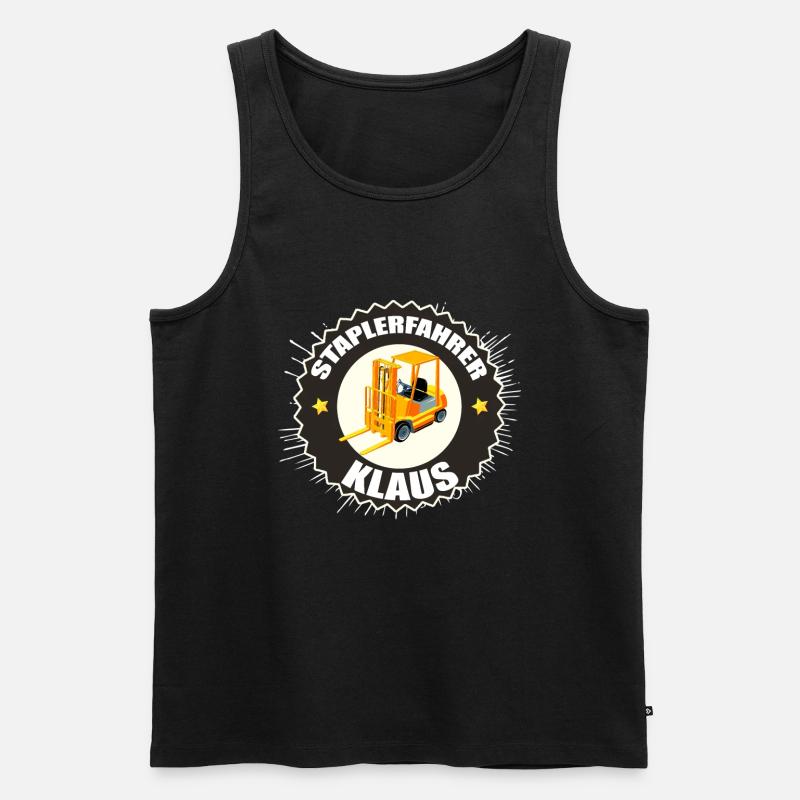 Staplerfahrer Klaus Gabelstapler Beruf Arbeit - Männer Premium Bio Tank Top - Schwarz