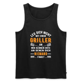 Grillen Barbeque BBQ Griller Grillmeister - Männer Premium Bio Tank Top - Schwarz - Vorne - Michal (187cm)