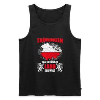 Thüringen Schönstes Land Der Welt Lustiger Spruch - Männer Premium Bio Tank Top - Schwarz - Vorne - Michal (187cm)
