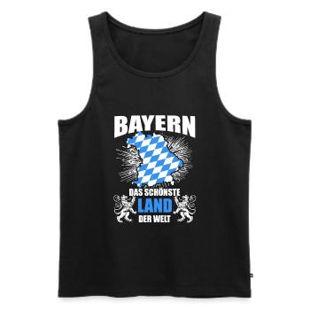 Bayern - Schönstes Land der Welt I Lustiger Spruch - Männer Premium Bio Tank Top - Schwarz - Vorne - Michal (187cm)