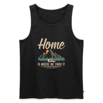 Home is where we park it - Motorhome Camper - Männer Premium Bio Tank Top - Schwarz - Vorne - Michal (187cm)