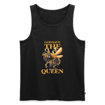 Abeilles apiculteurs Dieu sauve la reine - Débardeur bio Premium Homme - noir - Devant - Michal (187cm)