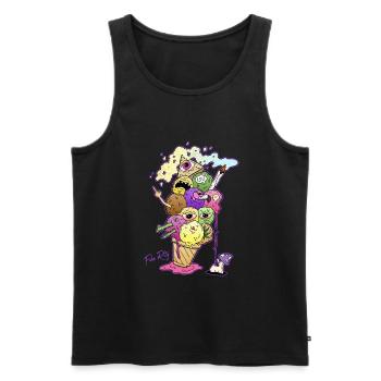 Ice Cream Weed Smoking Weed Weed Acid Trip Stoner - Men's Premium Organic Tank Top - black - Front - Michal (187cm)