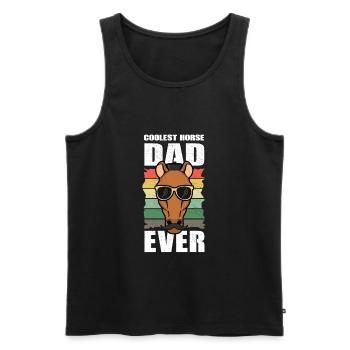 Horse owner Coolest horse dad ever - Men's Premium Organic Tank Top - black - Front - AI Model Male 178 light (178cm)