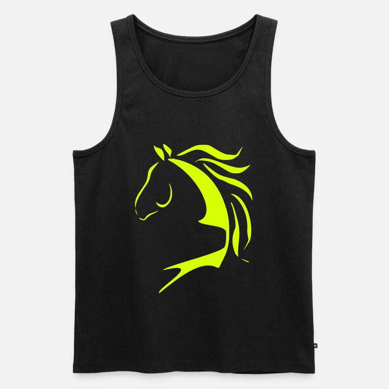 Pferdekopf, Pferdedesign, Pferd, Pferde - Männer Premium Bio Tank Top - Schwarz