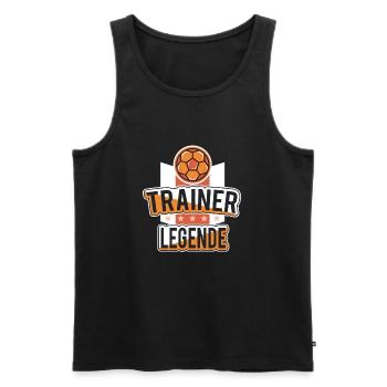 Handball Trainer Legende - Männer Premium Bio Tank Top - Schwarz - Vorne - Michal (187cm)