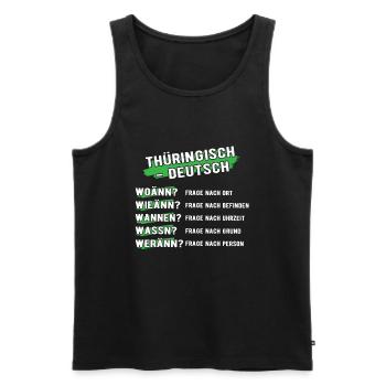 Thüringisch Deutsch Thüringen Sprache Übersetzen - Männer Premium Bio Tank Top - Schwarz - Vorne - AI Model Male 178 light (178cm)