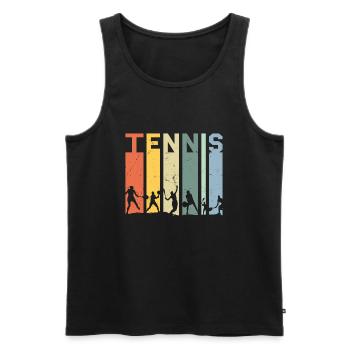 Tennis joueur de tennis vintage rétro - Débardeur bio Premium Homme - noir - Devant - Michal (187cm)