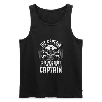 Kapitän Skipper Segeln Yacht Segler Boot Segelboot - Männer Premium Bio Tank Top - Schwarz - Vorne - AI Model Male 178 light (178cm)