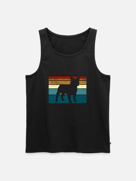 Chien bouledogue français rétro - Débardeur bio Premium Homme - noir