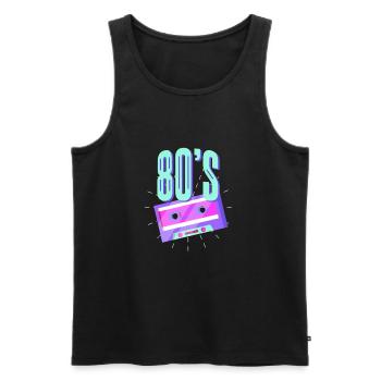 Cassette des années 80 - Débardeur bio Premium Homme - noir - Devant - Michal (187cm)