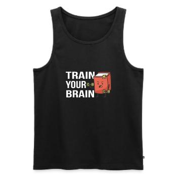 Entraînez votre cerveau rat de bibliothèque rat de bibliothèque - Débardeur bio Premium Homme - noir - Devant - Michal (187cm)