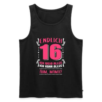 Endlich 16 Geburtstag | Geschenk Mädchen - Männer Premium Bio Tank Top - Schwarz - Vorne - Michal (187cm)