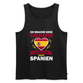 Therapie Spanien Spanier Urlaub - Männer Premium Bio Tank Top - Schwarz - Vorne - Michal (187cm)