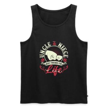 Uncle niece funny gift birthday B-day - Men's Premium Organic Tank Top - black - Front - AI Model Male 178 light (178cm)