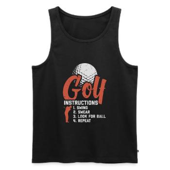 Golf Lustig Golfspieler Golfen Geschenk Golfer - Männer Premium Bio Tank Top - Schwarz - Vorne - Michal (187cm)