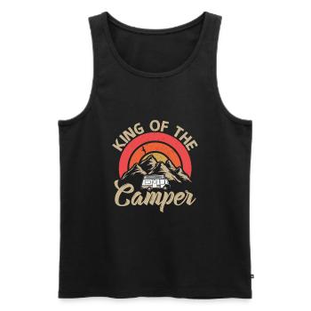 King Of The Camper | Camping Geschenk Campen - Männer Premium Bio Tank Top - Schwarz - Vorne - AI Model Male 178 light (178cm)