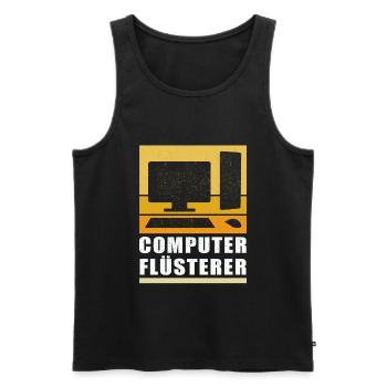 Computer Flüsterer | Informatiker Admin Geschenk - Männer Premium Bio Tank Top - Schwarz - Vorne - Michal (187cm)