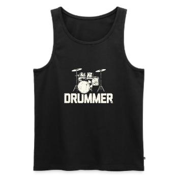 Batterie batteur cadeau batteur batteur - Débardeur bio Premium Homme - noir - Devant - Michal (187cm)