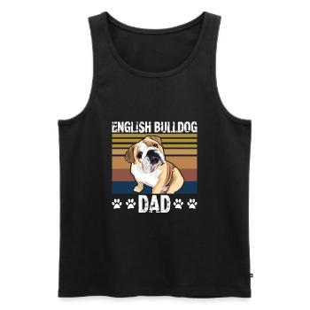 Cadeau de papa de bouledogue anglais | Bulldog anglais - Débardeur bio Premium Homme - noir - Devant - Michal (187cm)