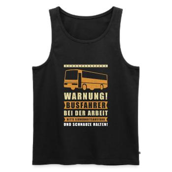 Busfahrer Busfahrerin Geschenk Bus Busfahren - Männer Premium Bio Tank Top - Schwarz - Vorne - Michal (187cm)
