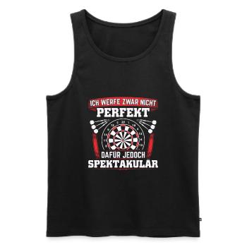 Dart Darten | Darts Lustig Dartspieler Geschenk - Männer Premium Bio Tank Top - Schwarz - Vorne - Michal (187cm)