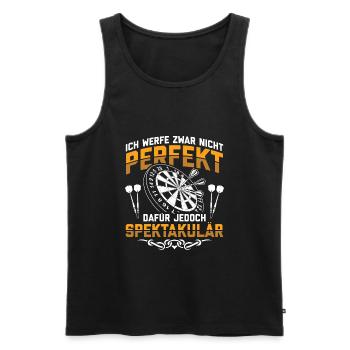Dart | Darten Darts Lustig Dartspieler Geschenk - Männer Premium Bio Tank Top - Schwarz - Vorne - Michal (187cm)