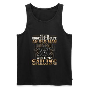 Sailing sailboat sailing ship boat captain gift - Men's Premium Organic Tank Top - black - Front - Michal (187cm)