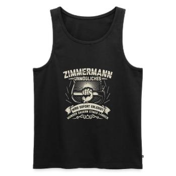 Zimmermann Zimmerer | Zimmermeister Geschenk - Männer Premium Bio Tank Top - Schwarz - Vorne - AI Model Male 178 light (178cm)